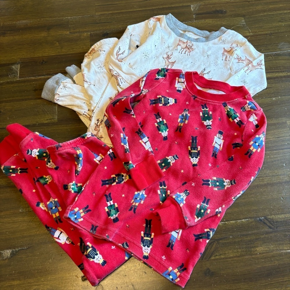 Holiday Pajama Set Bundle 4T Janie and Jack Burt’s Bees Deer Nut Cracker Winter
